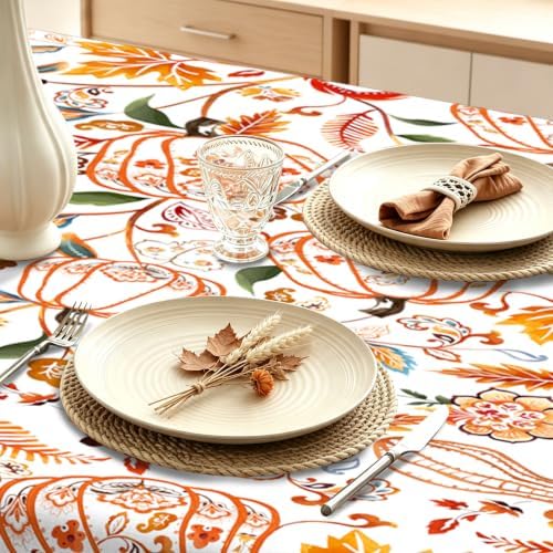 Waterproof Tablecloth Fall Tablecloth, Autumn Rectangle Paisley