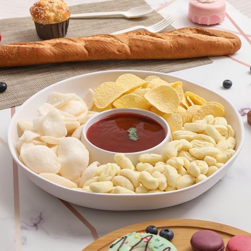 Chip and Dip Serving Set Divided Serving Platter Appetizers and