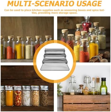 jojofuny Metal Spice Drawer Insert Rack, Tiered Ventilated Mesh