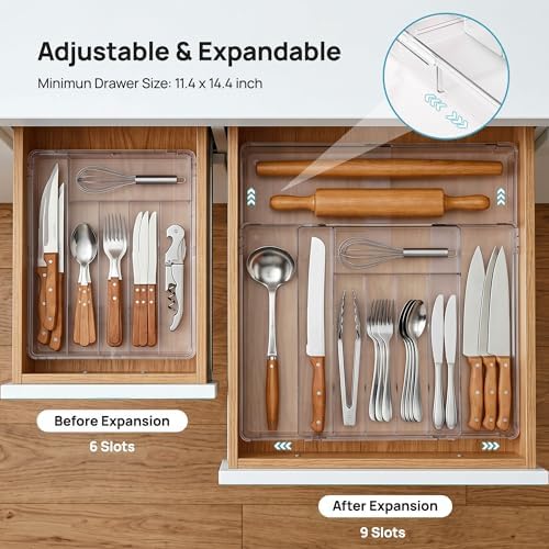 Vtopmart Expandable Silverware Organizer, 6-9 Slots