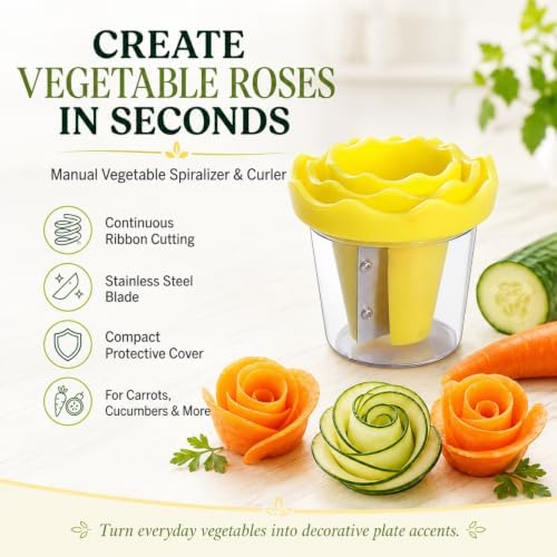 Manual Vegetable Spiralizer and Curler, 4pcs