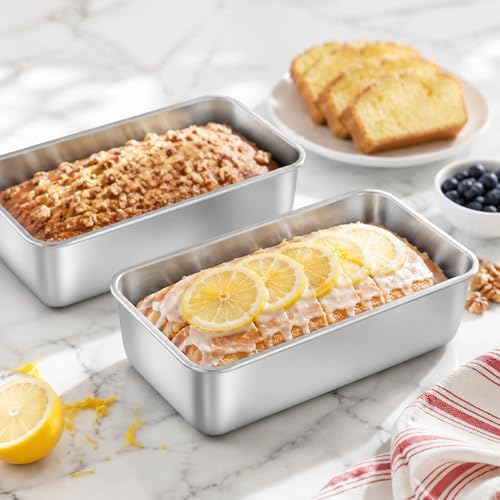Homikit Stainless Steel Quarter Sheet Pan with Loaf Pan Set of 6