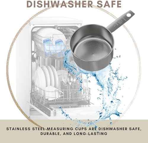 1 Cup Stainless Steel Measuring Cup | Sturdy Metal 250 ml | 240 cc
