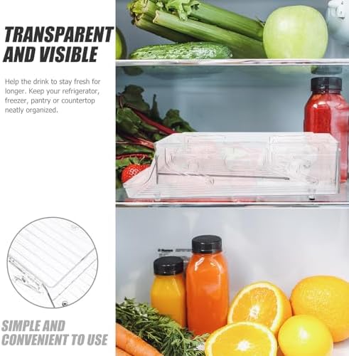 PRETYZOOM Plastic Soda Can Holder Rolling Double Layer Fridge