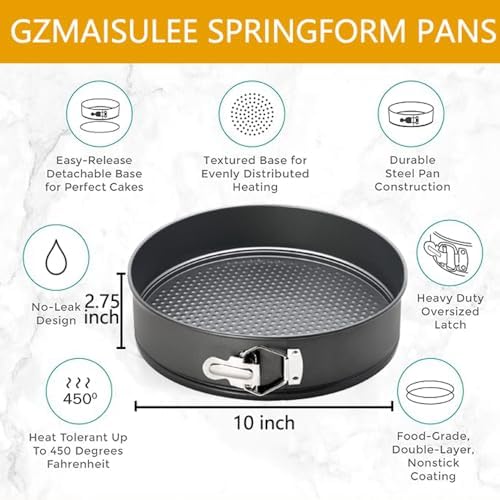 10 Inch Springform Pan Baking Pans Round Leakproof Nonstick Removable
