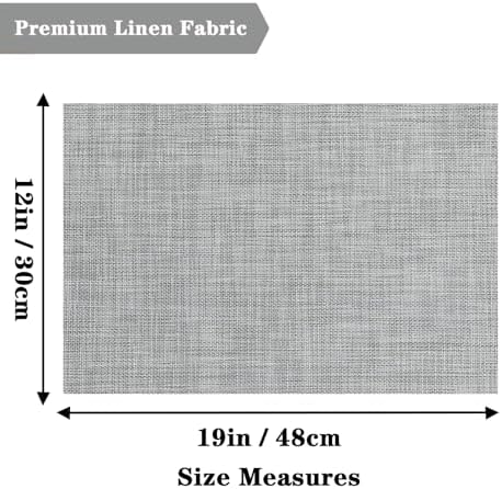 Grey Placemats Set of 2 - Heat-Resistant, Non-Slip Table Mats