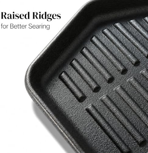 Sartén Para Freír Pescado, 14 x 8 in Cast Iron Fish Grill Pan
