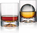 JBHO Hand Blown Crystal Double Old Fashioned Cocktail, Solid Whiskey