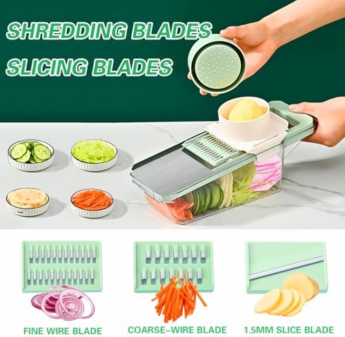 Mandoline Slicer with 3 Stainless Steel Blades