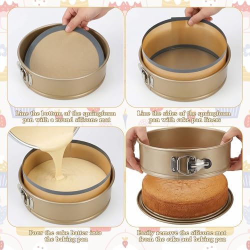 4 Set Silicone Baking Mats for Springform Pans