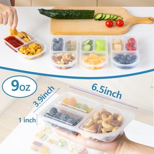 TAIHUIMY 9oz Reusable Snack Containers with Lids for Kid, New 3