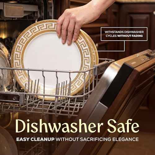 Joseph Sedgh Collection Golden Greek Key Bone China Dinnerware Set, 57-Piece