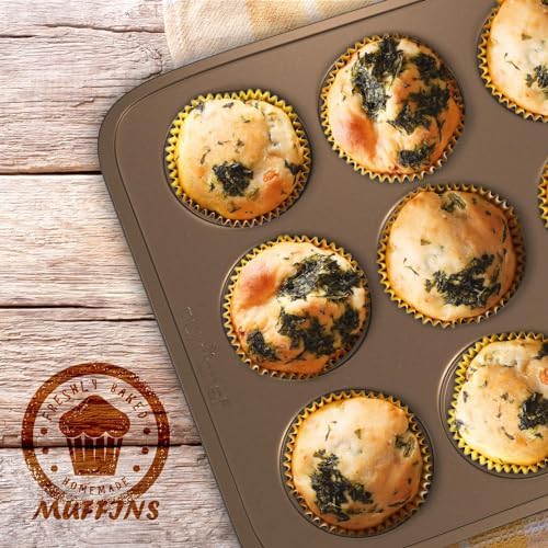 NutriChef 2-Piece Nonstick Muffin Pan Set - Carbon Steel Cupcake