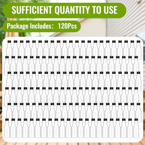 Mini Liquor Bottles 50ml/1.7oz 120Pack, Plastic Shot Bottles with Caps
