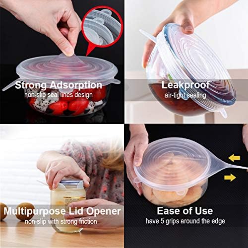 Silicone Stretch Lids, 6PCS, Blue