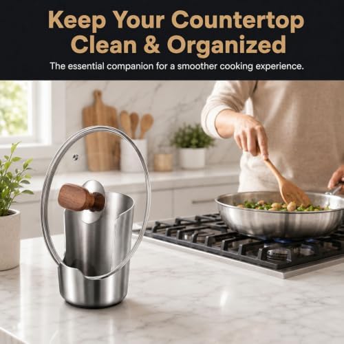 Spoon and Lid Rest, Thickened 304 Stainless Steel Kitchen Utensil