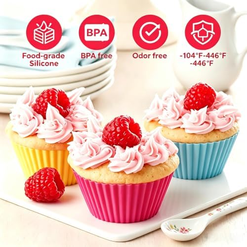 36 Pack Silicone Cupcake Liners Muffin Baking Cups Liners Reusable