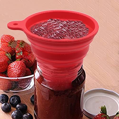 KongNai Silicone Collapsible Wide Mouth Funnel for Jars, Foldable