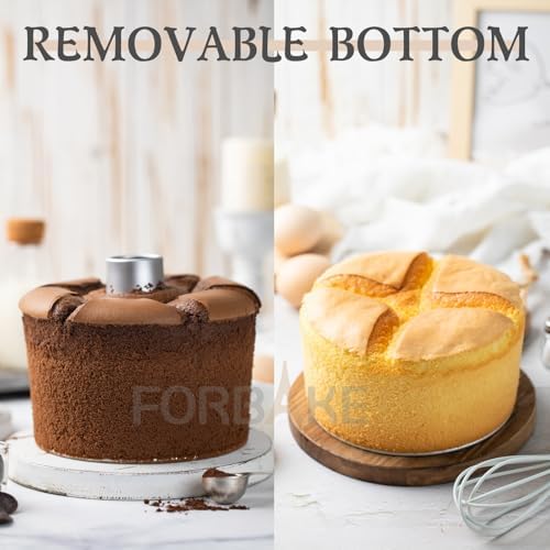 7-Inch Chiffon Cake Pan, Anodized Aluminum with 2 Removable Bottoms