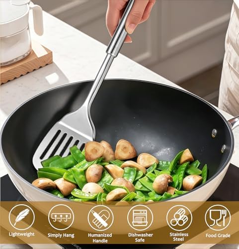 Stainless Steel Kitchen Utensils Set, 6 PCS Metal Cooking Utensils