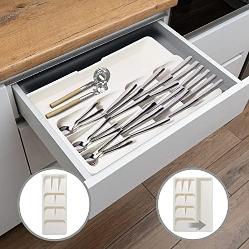 Kitchen Drawer Organizer Tray,Expandable Cutlery Silverware Organizer