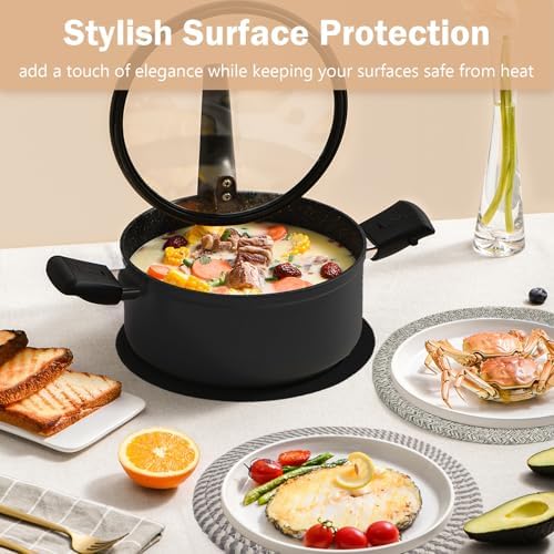 10 Inch Trivets for Hot Dishes, 6 Pack Hot Pads with Storage Basket