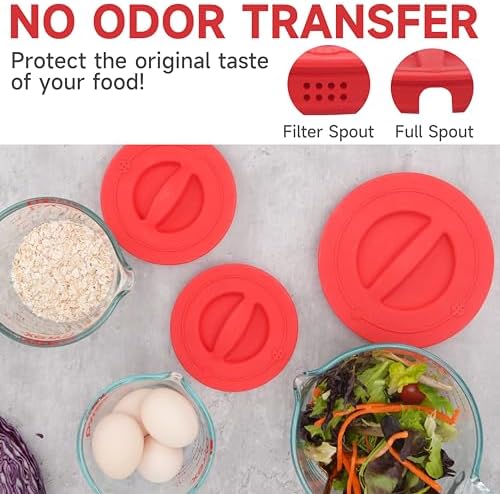 3 Pack Silicone Replacement Lids, Respectively Fits Pyrex 1-Cup, 2-Cup