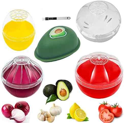 Onion Garlic Lemon Avocado Saver Containers, 5-Piece Set