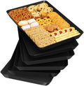 SpaceTrove 6-Pack Serving Tray Set, Reusable Plastic Serving Platter