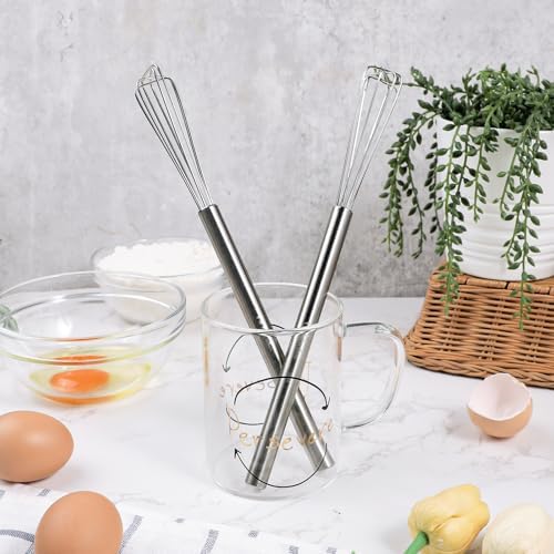 Webake Mini Whisks 10.25" Stainless Steel Small Espresso Whisks, Tiny