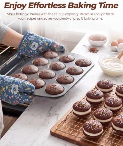 Bake Choice Muffin Top Pan, 12 Cavity Baking Pan for Muffin Tops