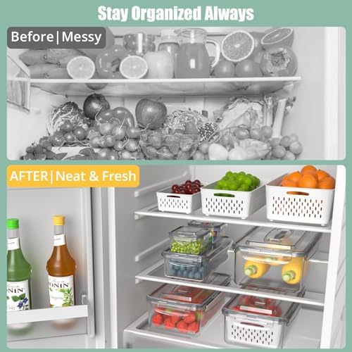 Anysig 5 Pack Fridge Fruit Storage Containers