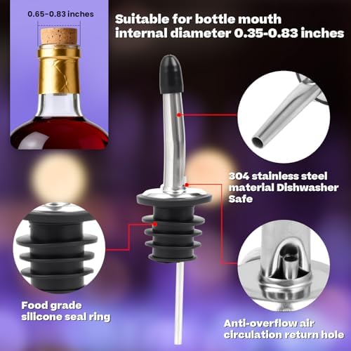 Stainless Steel Jigger for Bartending with 2 Pourers, Double Cocktail