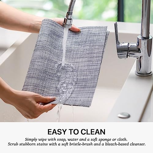 LEXMORE Placemats Set of 4 Vinyl/Plastic Woven Place Mats for Kitchen
