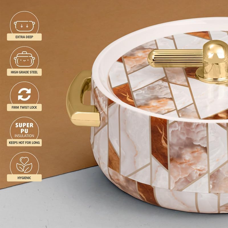 Casserole Inner Steel |BPA Free|Advanced P.U. Insulation|Keeps Food