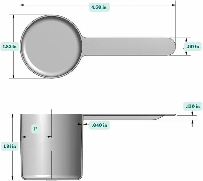 70 mL Long Handle Plastic Measuring Scoop - Image 2