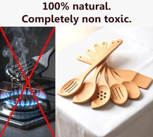 ECOSALL 6 Healthy Wooden Spoons For Cooking – Safe & Reliable Kitchen