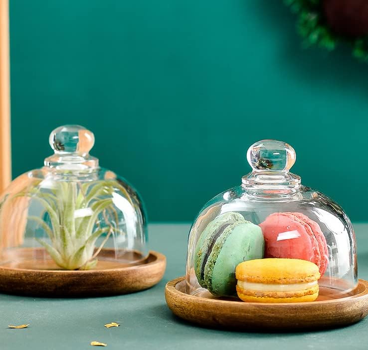 Rikyo 2 Sets Mini Cake Stand,Cake Plate Server Platter with Dome