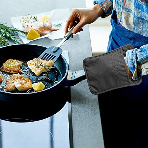 5-Pack Cotton Pocket Pot Holders, Grey