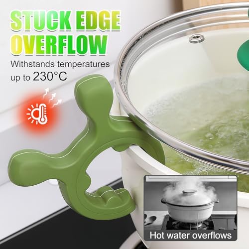 3Pcs Multifunction Silicone Pot Handle Spatula Rack,Kitchen Pot Lid