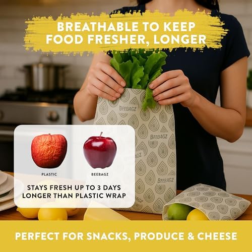 BeeBAGZ Beeswax Wrap Storage Bag, 1 Pack, 11 x 14 Inch