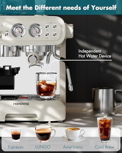 Espresso Machine with Grinder and Milk Frother, 20 Bar