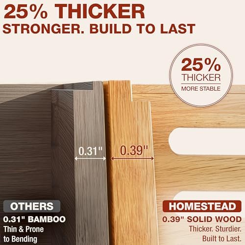 HOMESTEAD Stackable Solid Wood Storage Bins for Pantry & Countertop