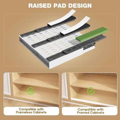 Seinloes Pull Out Cabinet Organizer, 4-Side Expandable to Fit Most