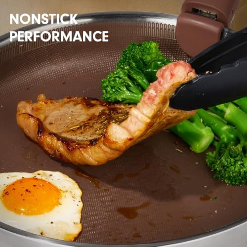 CAROTE 22pcs Hybrid Nonstick Pots and Pans Set, Stainless Steel