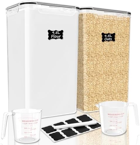 FOOYOO 2 PC Flour Sugar Storage Containers (9.5L | 321 Oz) Extra Large