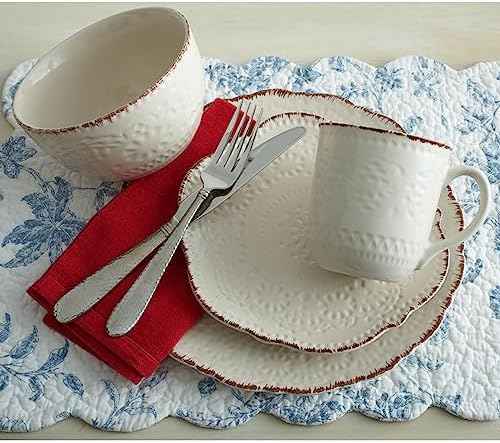 Pfaltzgraff Chateau Cream 16-Piece Stoneware Dinnerware Set, Service for 4, Off White