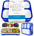 kinsho Bento Lunch Box for Kids, 4 Compartments, Blue