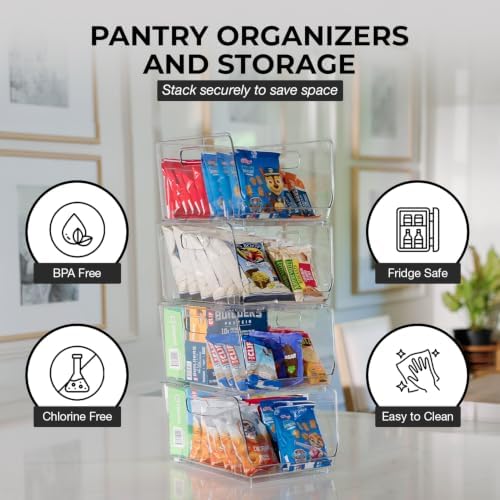 ClearSpace Stackable Storage Bins, Medium, 4 Pack