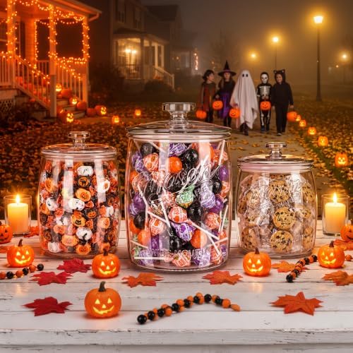 Folinstall 1 Gallon Glass Cookie Jar with Airtight Lid